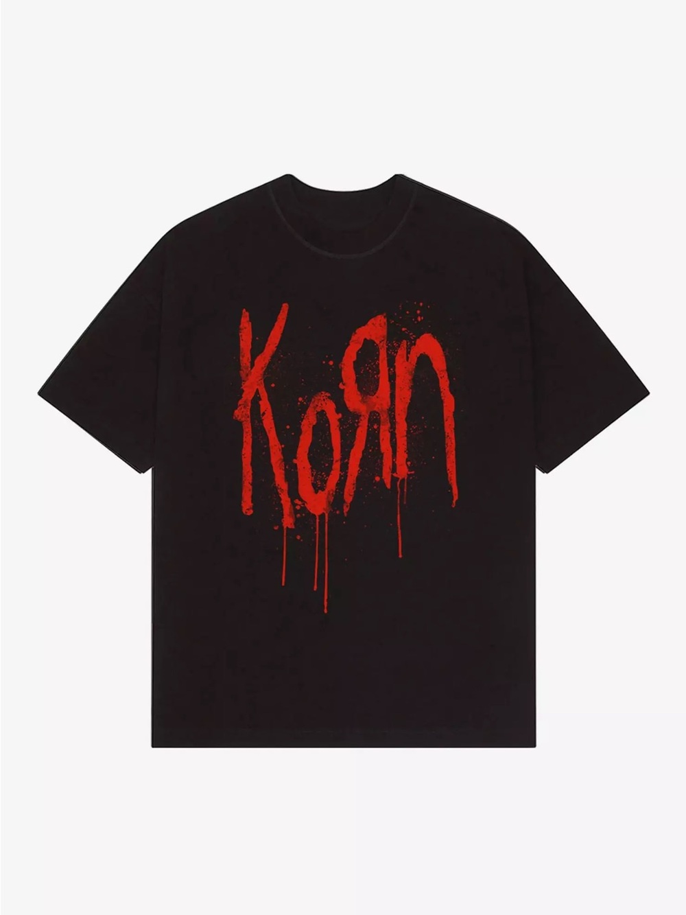 Korn rock band Red Logo Graphic Black T-Shirt